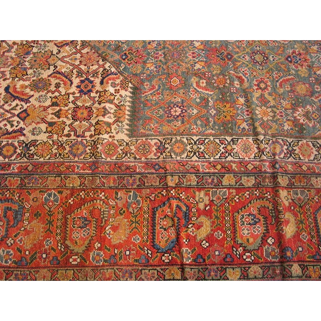 1820s Green Herati Medallion Antique n.w. Persian Gallery Rug 6'10" X 17' Handknotted Wool Carpet For Sale - Image 17 of 18