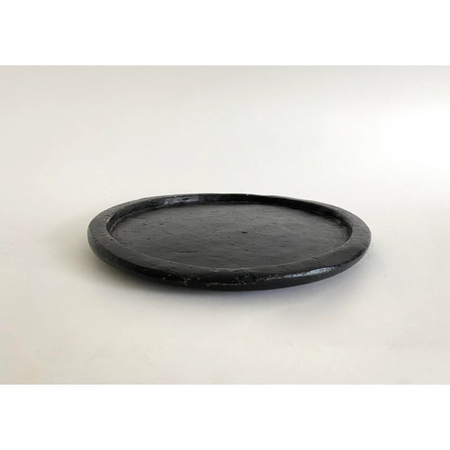 Stone Primitive Black Limestone Charger Plateau For Sale - Image 7 of 7