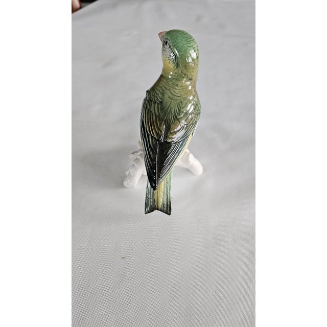 Ceramic Vintage Porcelain Figurine Female Crossbill, Signed Ke For Sale - Image 7 of 11