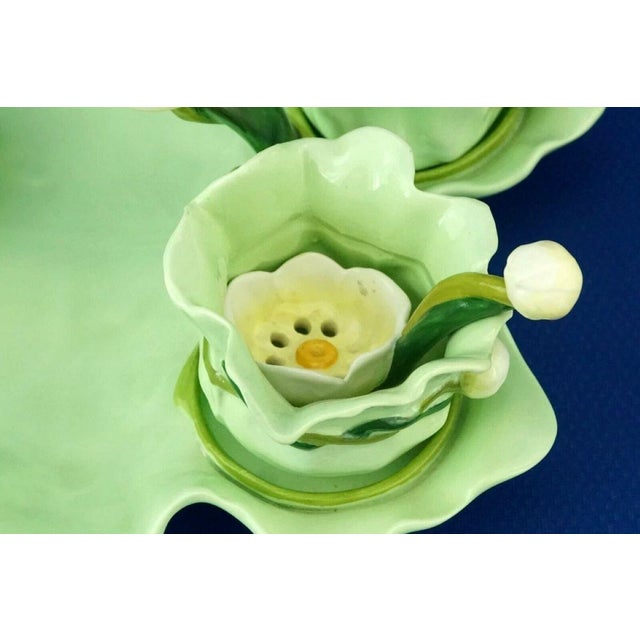 Green Art Nouveau Strawberry Service in Vitrified Majolica by George Jones, England, 1882, Set of 5 For Sale - Image 8 of 18