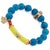 Metal Evil Eye & Elephant Turquoise Stone Beaded Bracelet For Sale - Image 7 of 11