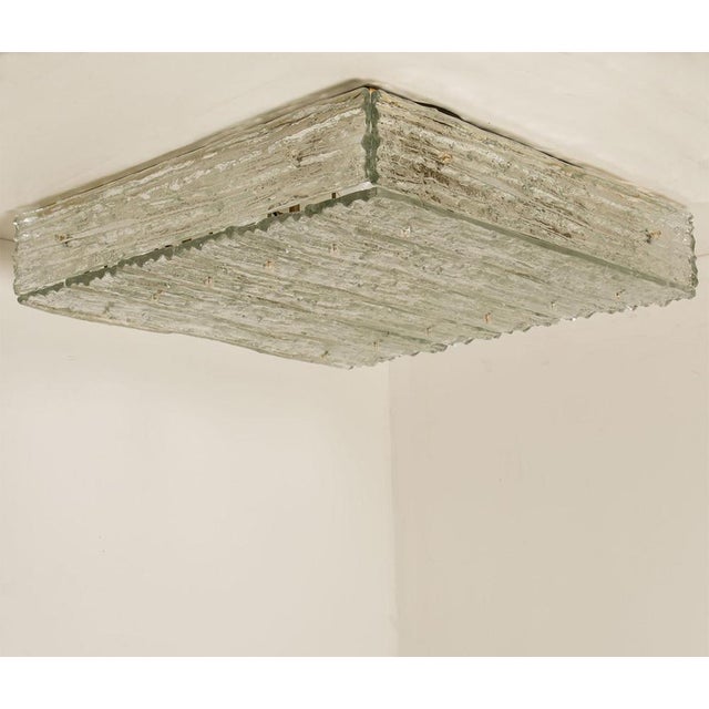 Kalmar Large Square Glass Flush Mount attributed to J. T. Kalmar for Kalmar, 1960s For Sale - Image 4 of 13