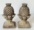 A pair of fine Italian garden ornamental statuary finials or copings of composition stone - each lightly weathered and in...