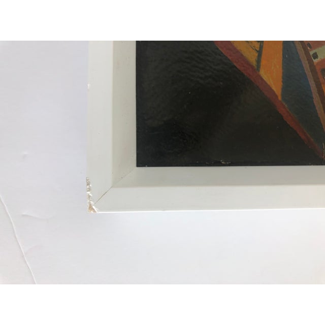 Mid-Century Cubist Abstract Oil Painting by Eisman For Sale - Image 4 of 11