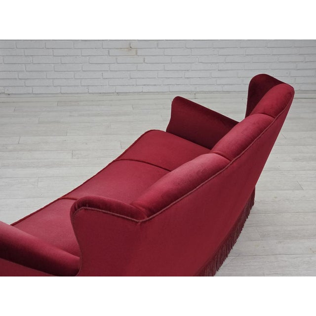 1960s Vintage Danish Three-Seater Curved Sofa, 1960s For Sale - Image 5 of 18