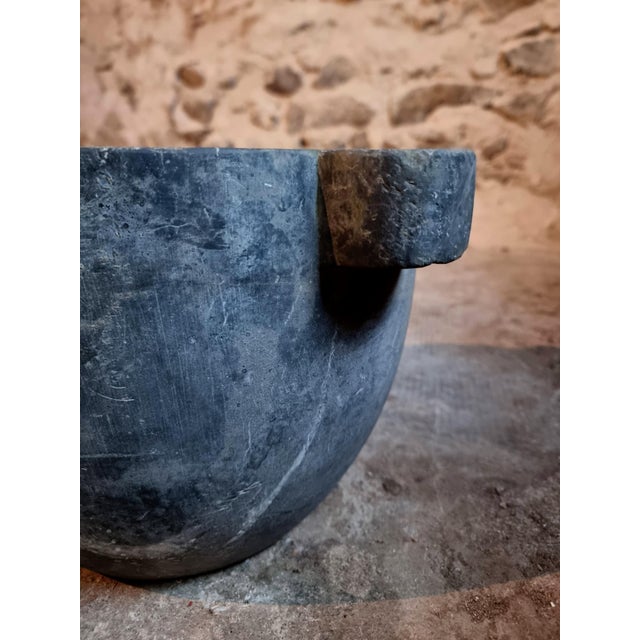 Antique French Black Marble Mortar, 19th Century For Sale - Image 10 of 16