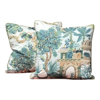 Thibaut’s Mystic Garden Pillows - a Pair For Sale