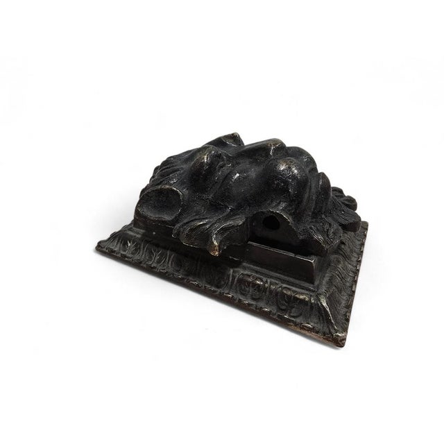 Metal Bronze Lion Head Paperweight, 1890 For Sale - Image 7 of 9