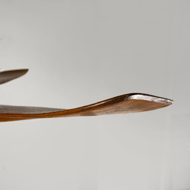 Wood Mid-Century Modern Italian Beige Metal and Wood Marelli Ceiling Fan from Casablanca, 1999 For Sale - Image 7 of 18