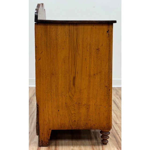 Antique Pine Three Drawer Chest With Porcelain Knobs For Sale In Kansas City - Image 6 of 16