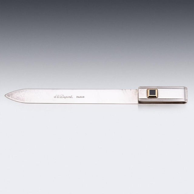 Vintage French Silver and Gold Bookmark by S.T. Dupont, Paris, 1930s For Sale - Image 4 of 10