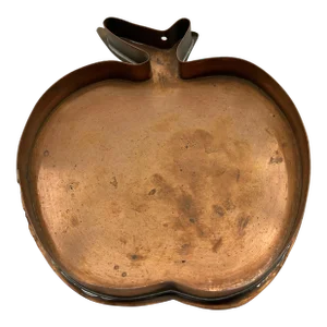 Vintage Hand Forged Copper Cookie Cutter, Large Apple Design