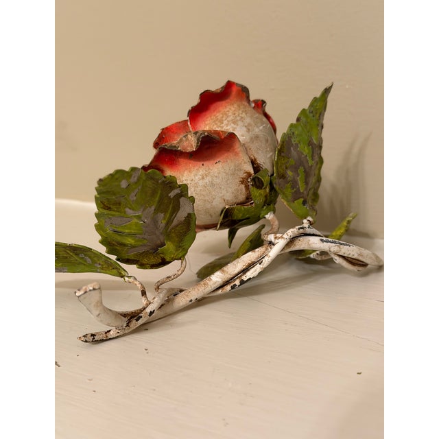 1960s Vintage Tole Rose For Sale - Image 5 of 8