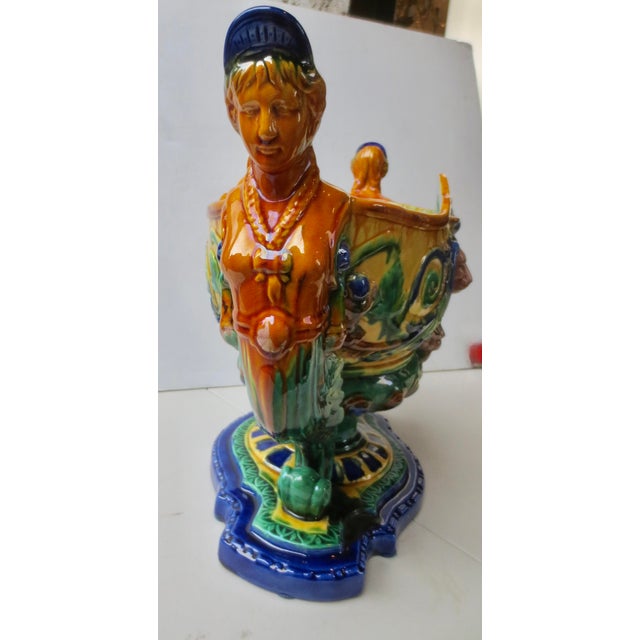 French Majolica CenterBowl Barbotine Vintage 20s-30s. For Sale - Image 3 of 12