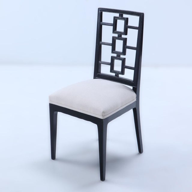 Wood A Set of Ten Ebonized Dining Chairs in the Manner of Parzinger Circa 1950 For Sale - Image 7 of 9