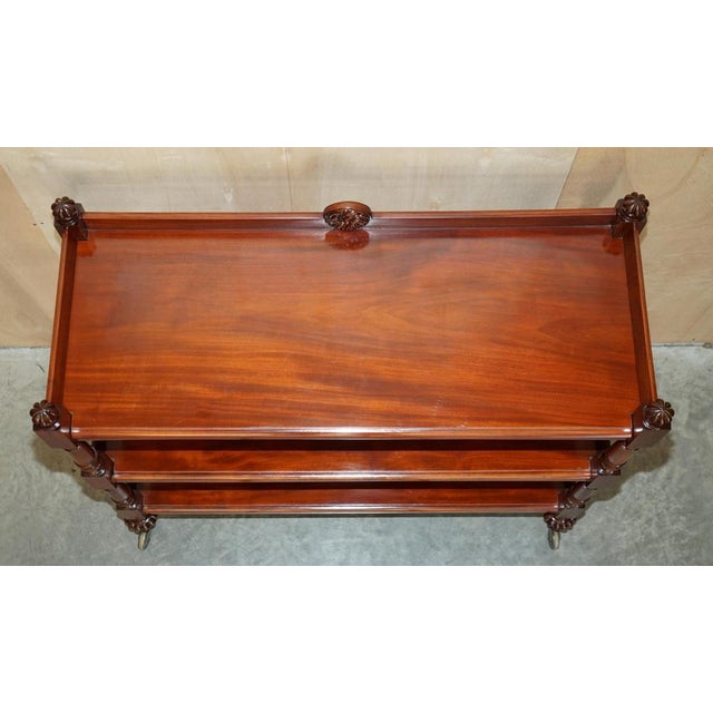 Brown Antique English Mahogany Bookcase Trolly in the style of Gallows, 1840s For Sale - Image 8 of 18