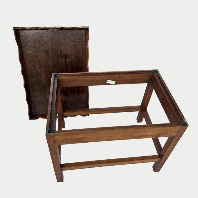 Wood Antique Georgian Mahogany Butler’s Tray and Stand For Sale - Image 7 of 9