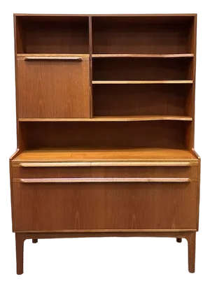 Mid Century Modern Teak Midboard W/ Drop Front Mini-Bar by McIntosh c.1960