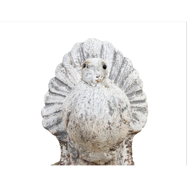 Mid 20th Century reconstituted stone garden ornament in the shape of a dove. Lovely detail on the robust tail feathers....