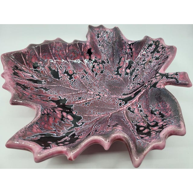 Mid-Century Modern French Ceramic Leaf-Shaped Fruit Bowl from FPP Vallauris, 1960s For Sale - Image 3 of 12
