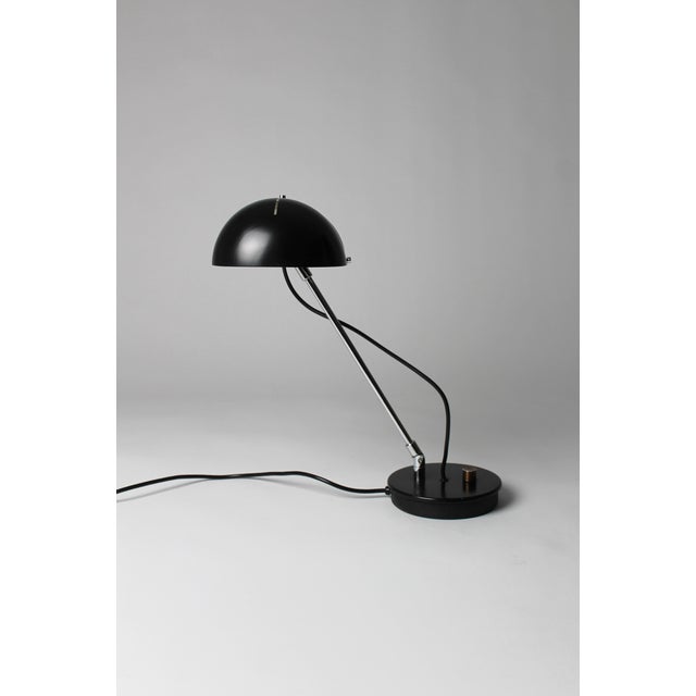 Vintage Spanish Madom Table Lamp in Black Lacquered Metal, 1970s For Sale - Image 9 of 16