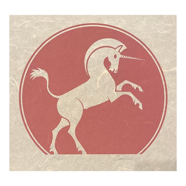1970s James Omohundro Unicorn Serigraph For Sale