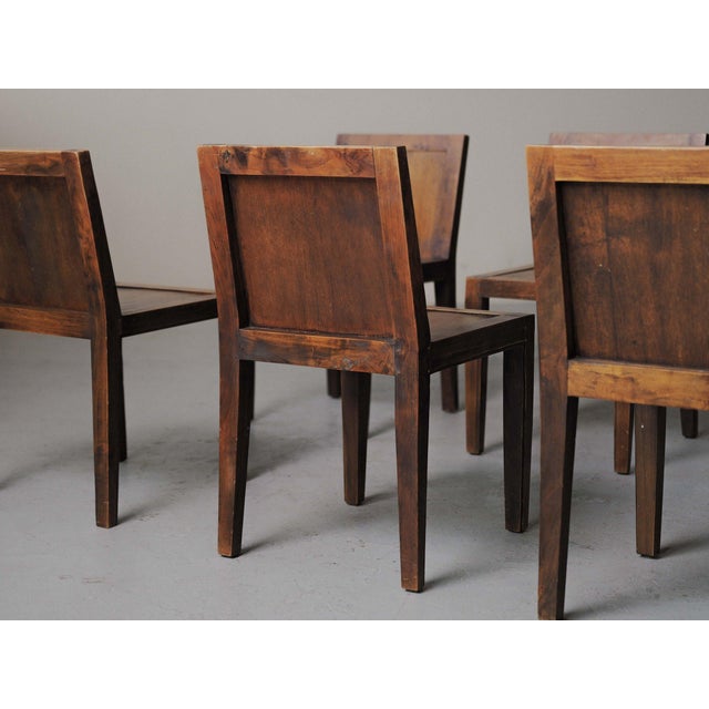 Architectural Oak Chairs, France, 1970, Set of 6 For Sale - Image 14 of 18