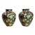 Mid Century Chinoiserie Ceramic Glazed Multi Colored Silver Base Ginger Jars, a Pair For Sale