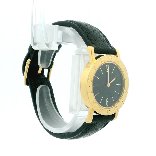 An iconic vintage Bvlgari Bvlgari wristwatch featuring the house’s instantly recognizable double-logo bezel in 18K yellow...