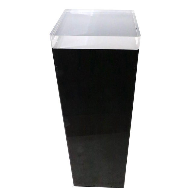 Vintage Lucite Black and Clear Pedestal C. 1970's For Sale - Image 10 of 16