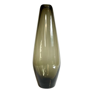 Mid-Century Thick-Walled Smoked Glass Vase, Germany, 1960s For Sale