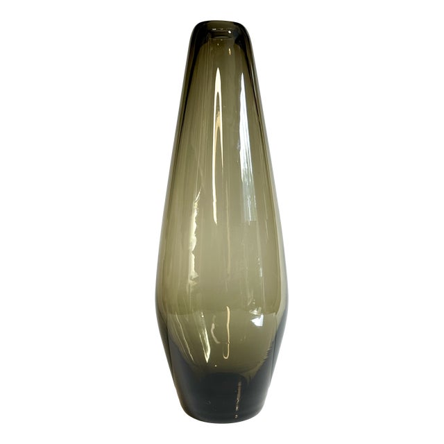 Mid-Century Thick-Walled Smoked Glass Vase, Germany, 1960s For Sale