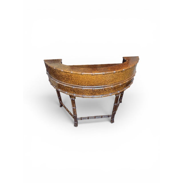 Circa 1970s–1980s Ficks Reed Carlton House Style Faux Bamboo Desk and Chair Set For Sale In Los Angeles - Image 6 of 12