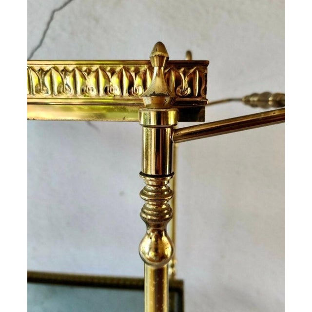 Vintage Neoclassical Empire Serving Trolley in Brass with Removable Tray, 1950s For Sale - Image 3 of 7