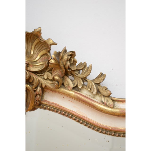 Napoleon III Chateau Wall Mirror in Gold Leaf and Gesso, 1850 For Sale - Image 9 of 15