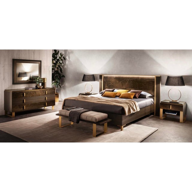 Casa Milano Essenza 5-Piece Italian High Gloss Bedroom Set With Led Bed For Sale - Image 11 of 12