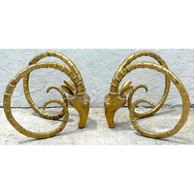 Alain Chervet Pair French Modern Bronze Ibex Head Dining Table Bases, Attributed to Chervet For Sale - Image 4 of 18