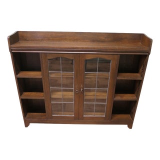 Arts and Crafts Glazed Liberty Bookcase with Open Shelving, 1900 For Sale