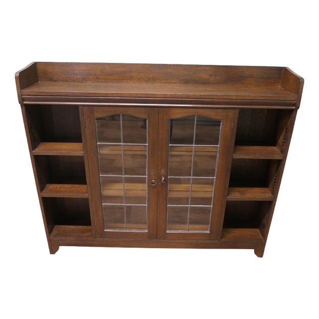 Arts and Crafts Glazed Liberty Bookcase with Open Shelving, 1900 For Sale