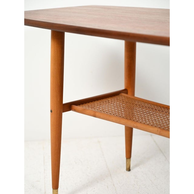 Wood Vintage Scandinavian Teak Coffee Table with Boat-Shaped Top, 1960s For Sale - Image 7 of 10