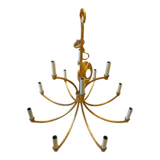 Chapman & Myers Antique Gold Finish Chandelier For Sale
