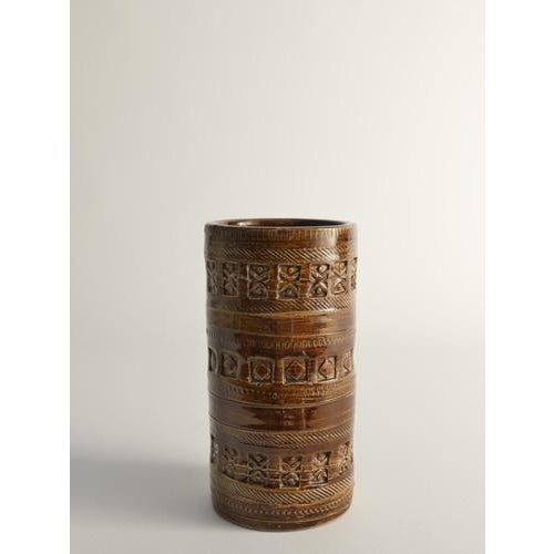 Bitossi Mid-Century Modern Brown Stoneware Vase by Aldo Londi for Bitossi, Italy, 1960s For Sale - Image 4 of 11