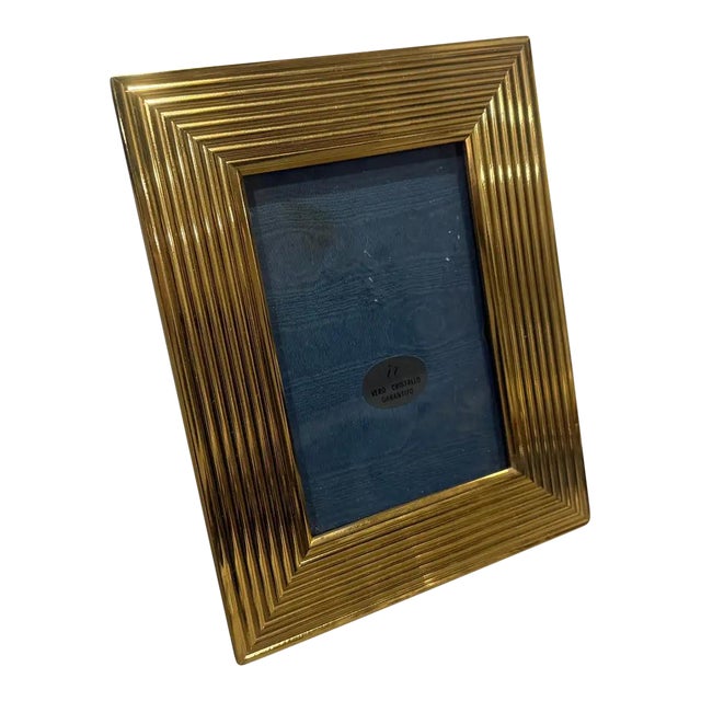1960s Mid-Century Modern Brass and Smoked Glass Luxury Italian Picture Frame For Sale