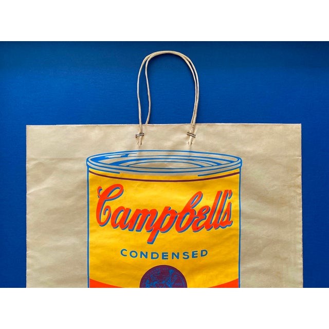 Andy Warhol Vintage 1966 Mid Century Modern " Campbell's Tomato Soup Can " Silkscreen Print Framed Pop Art Exhibition Shopping Bag For Sale In Kansas City - Image 6 of 18