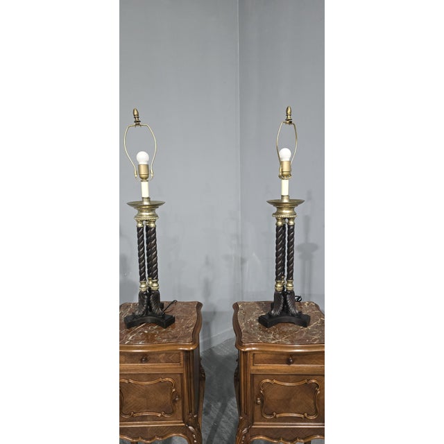 Twisted Table Lamps, 1950s, Set of 2 For Sale - Image 3 of 7