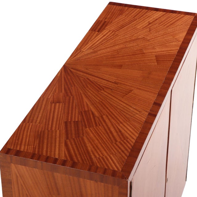 Early 21st Century Two Door Mahogany Parquet Cabinet, in the Manner of Jean-Michel Frank For Sale - Image 5 of 8