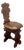 Mid 20th Century Spanish Renaissance Revival Carved Walnut Sgabello Hall Chair With Leather Seat For Sale