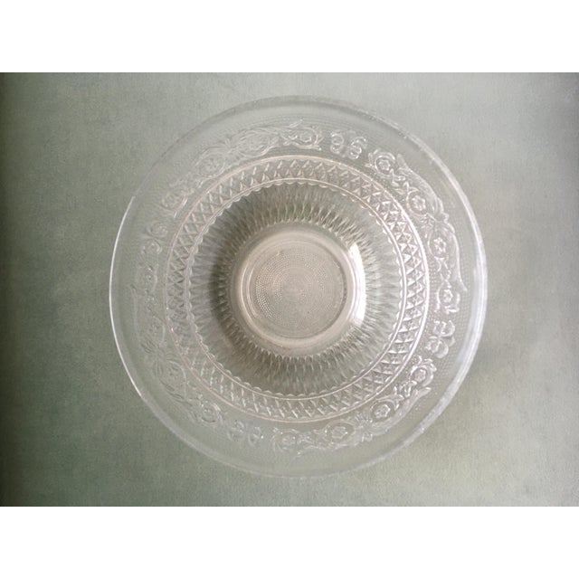 Mid 20th Century Scrollwork Pressed Glass Serving Bowl For Sale - Image 4 of 6