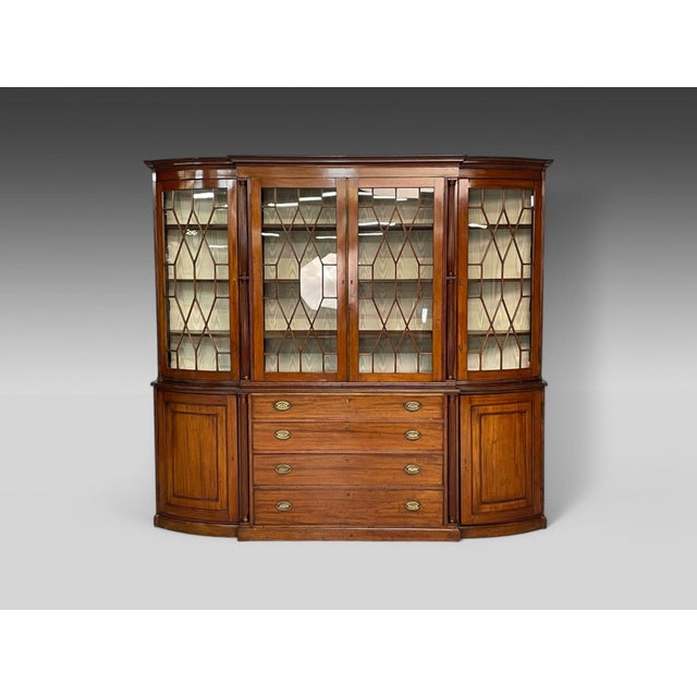 English George Lll, Mahogany, Large Breakfront or Bookcase, England, 18th Century For Sale - Image 3 of 12