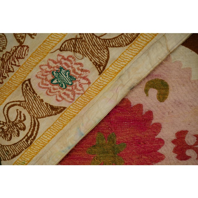 Suzani Tablecover – Brown Red Boho Textile For Sale - Image 12 of 12